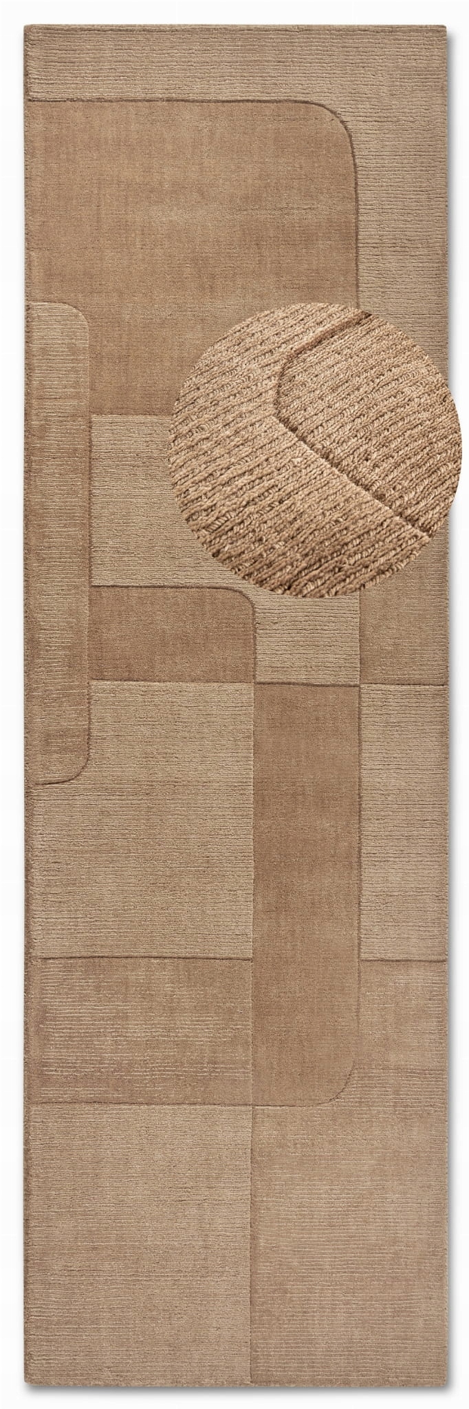 Behúň do chodby 80x250 cm, béžový, moderný 3D vzor