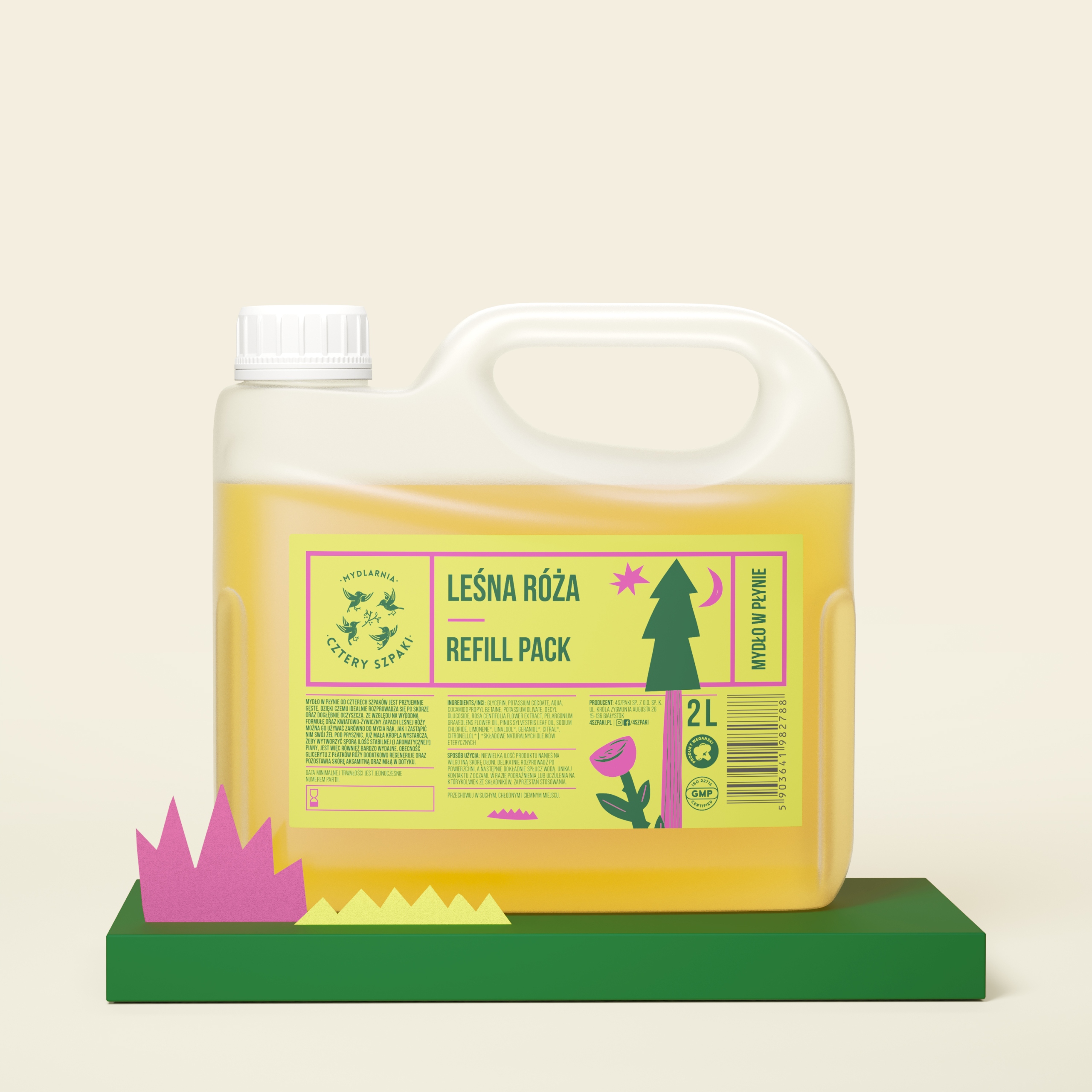 Naturalne mydło w płynie Leśna Róża Refill Pack () 4 Szpaki
