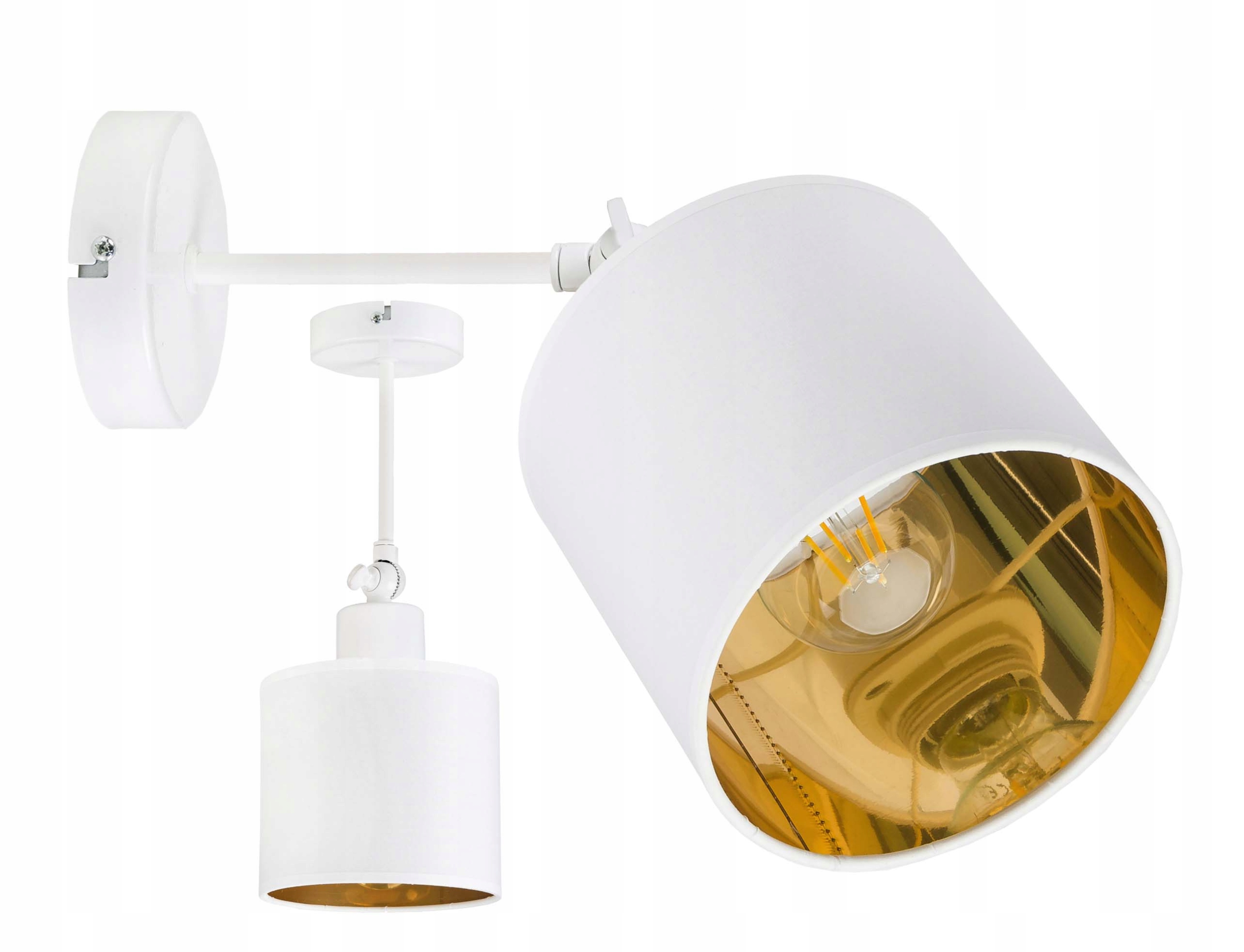 

Lampa Kinkiet ścienny regulowany Loft abażur złoty
