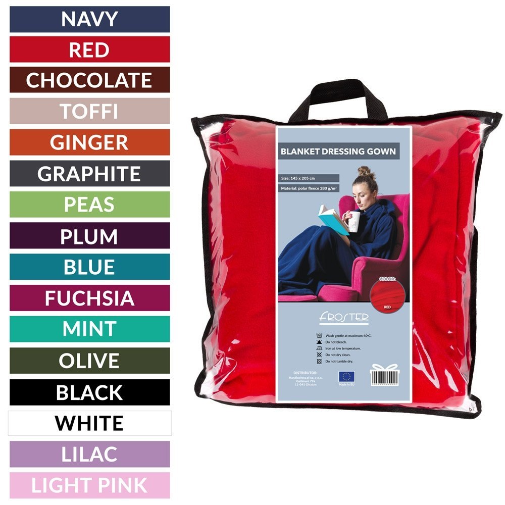 Deka Župan Černá teplá deka s rukávy