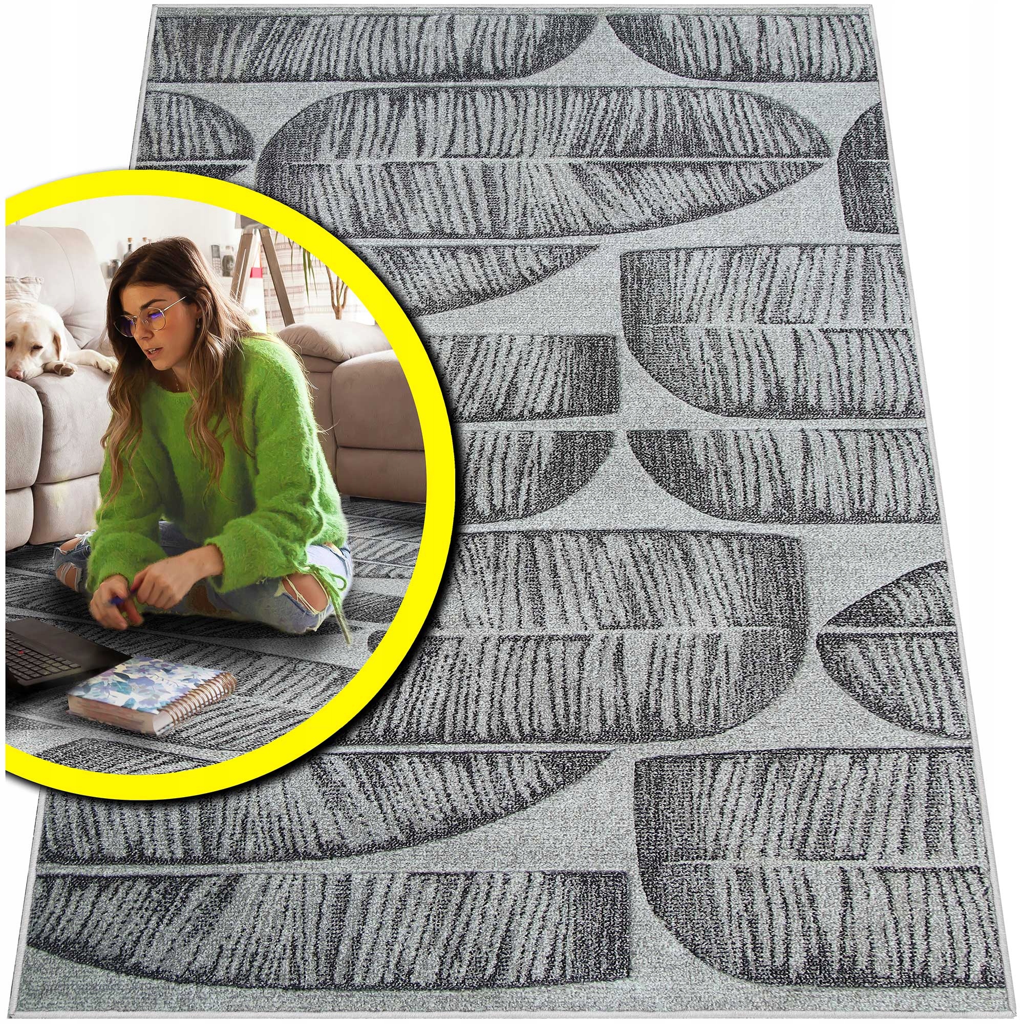 Šedý Hustý Koberec Do Obývacího Pokoje Romantic Krátké Štětiny Do Ložnice 240x340