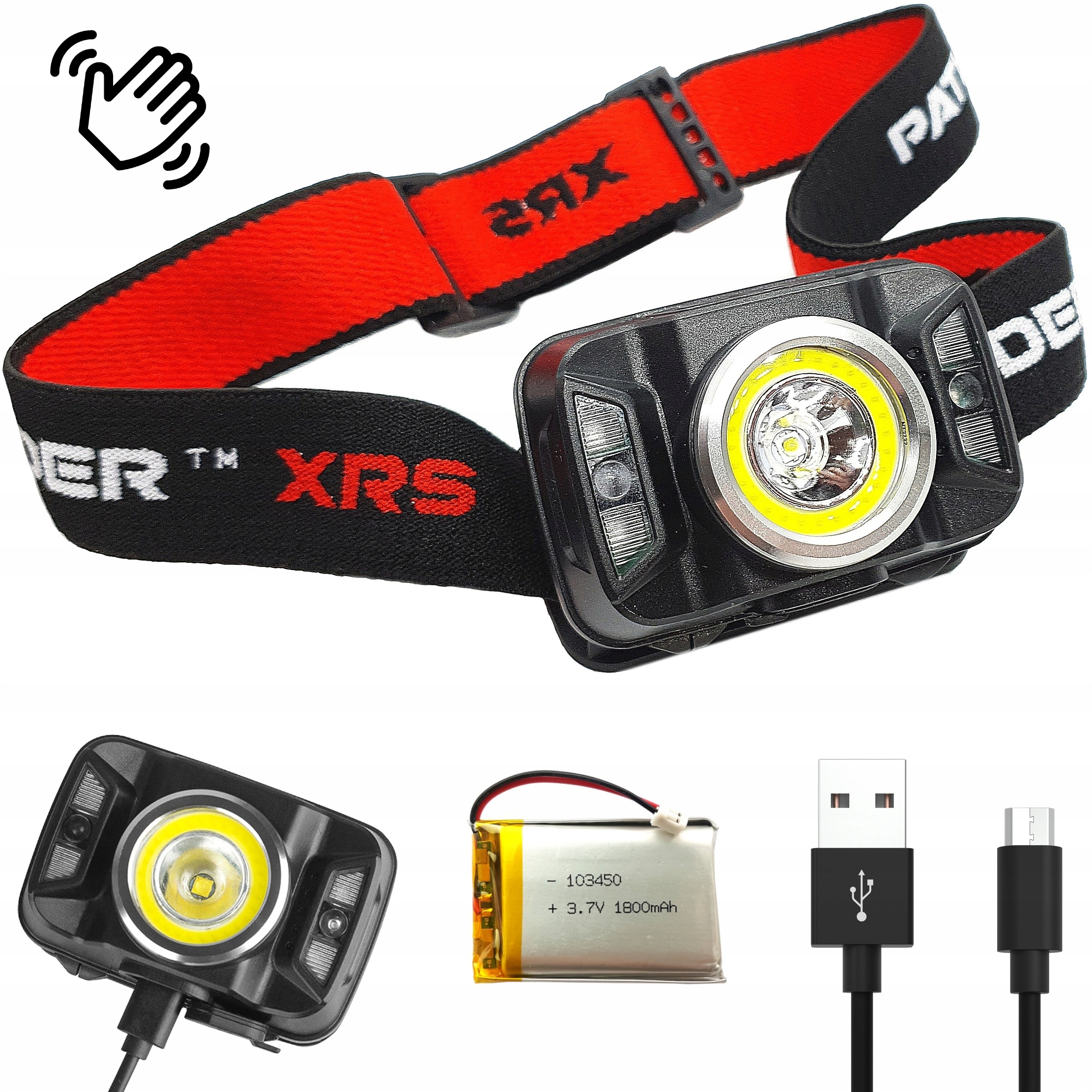

Xrs Latarka Czołowa Czołówka Usb Aku Led Czujnik
