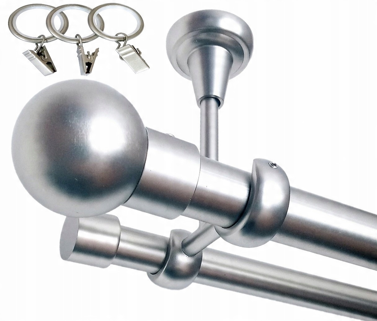 

Karnisz Metalowy Podwójny Sufitowy Fi25+19/200cm