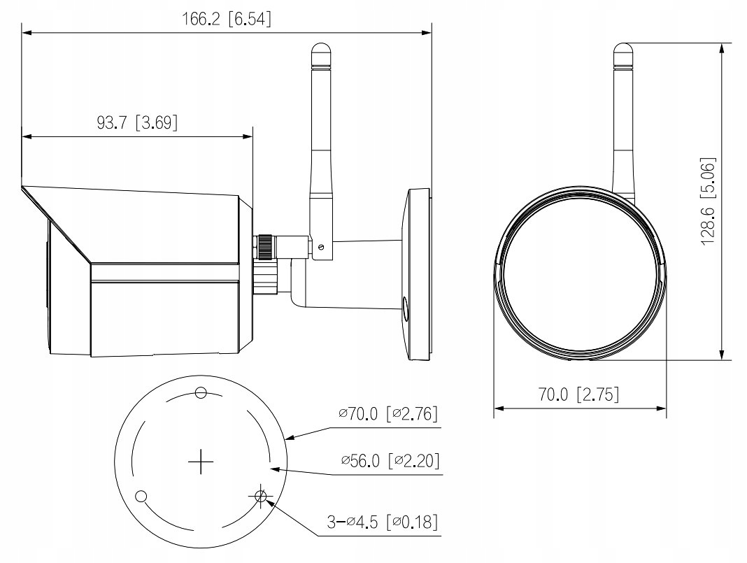 KAMERA IP IPC-HFW1430DS-SAW-0280B Wi-Fi - 4 Mpx 2. Typ kamery kolorowa na podczerwień