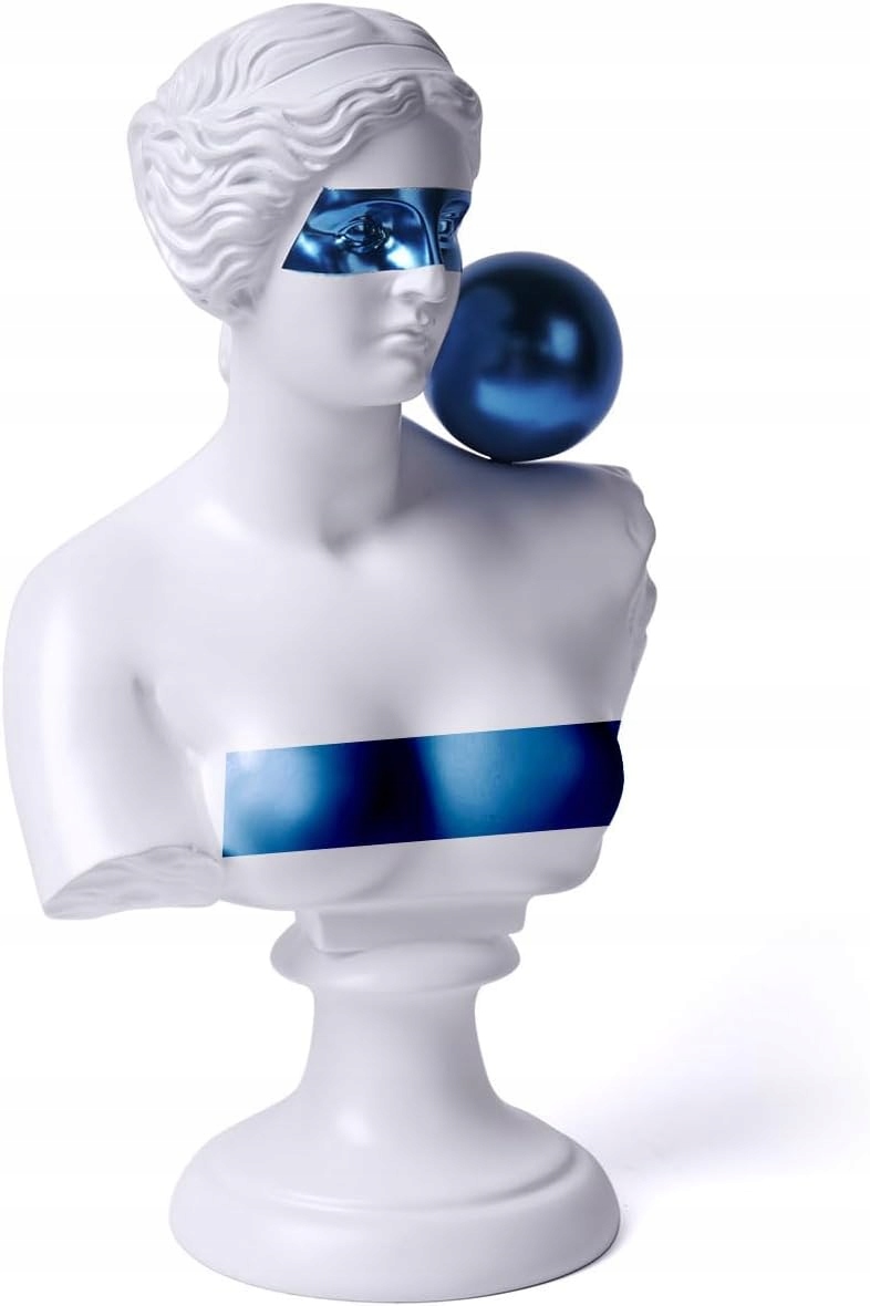 Dekoračná Socha Busta Grécke 35 cm Moderná figúrka zo živice Biela