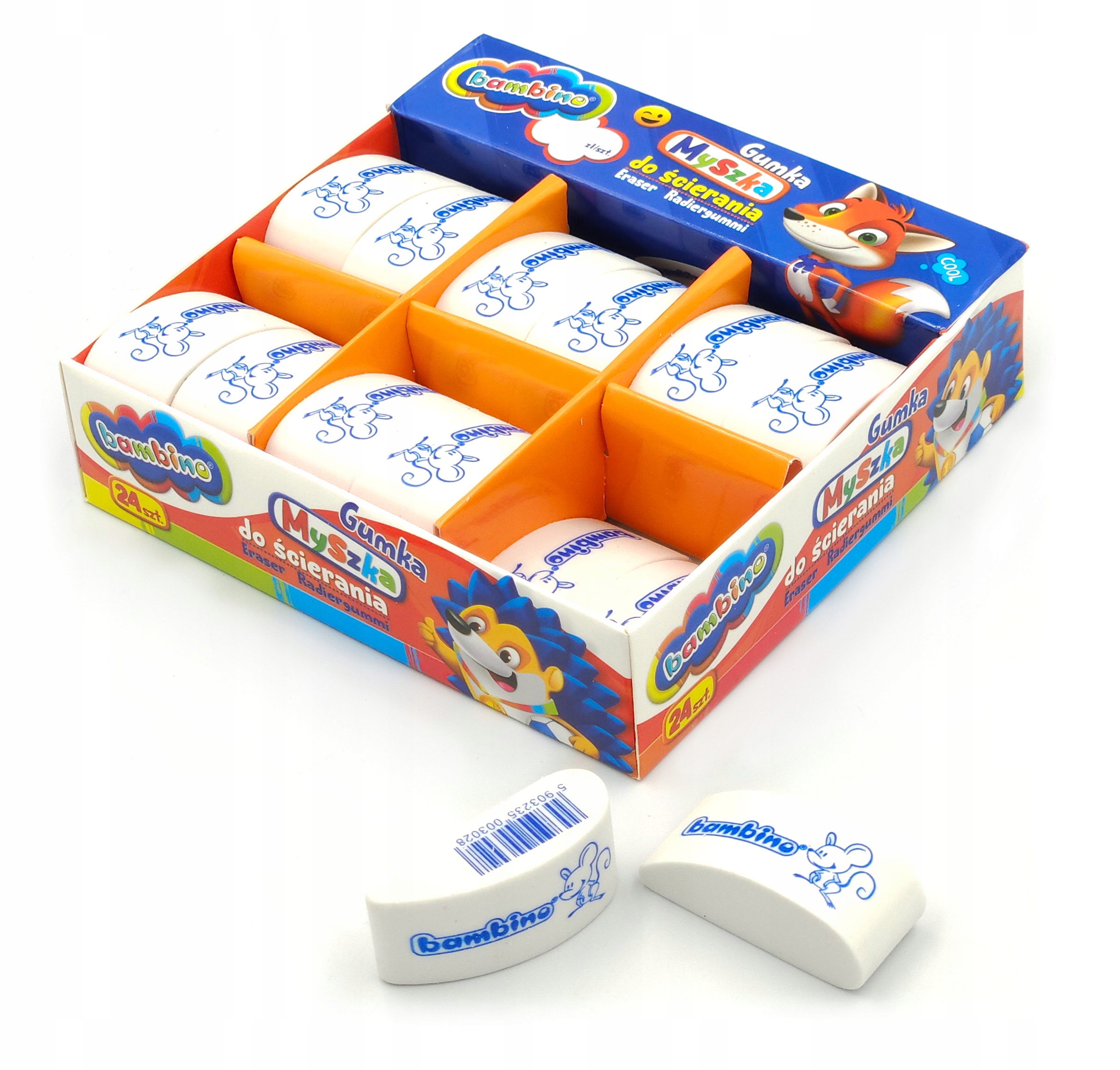 

Gumki do ścierania Myszki Bambino 24 szt display