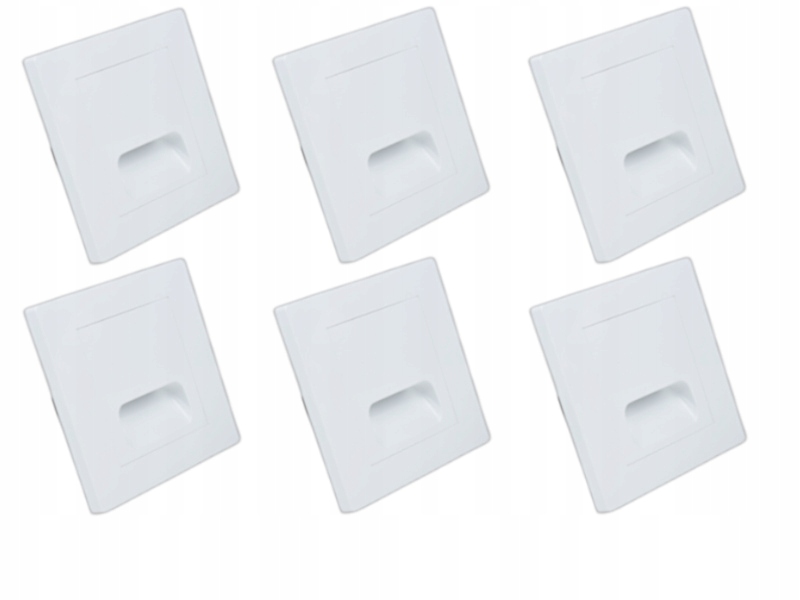 6x Schodišťová objímka Halogen Led 230V Bílá Premium