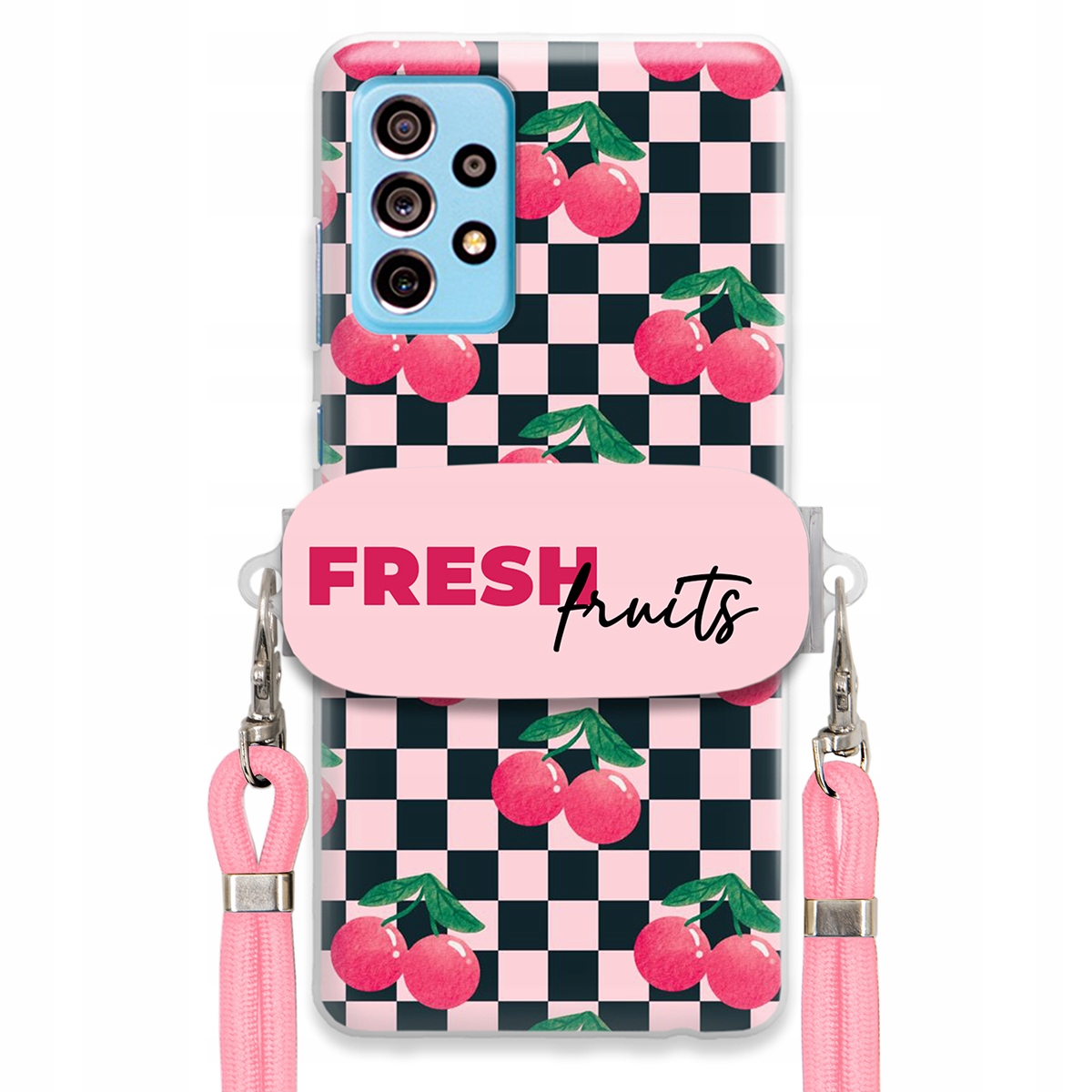 Puzdro pre Samsung A73 5G Crossbody vodítko držiak šachovnice Fresh Fruits