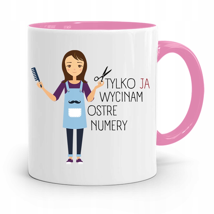 

Kubek Różowy Dla Fryzjerki Wycinam Ostre Numery