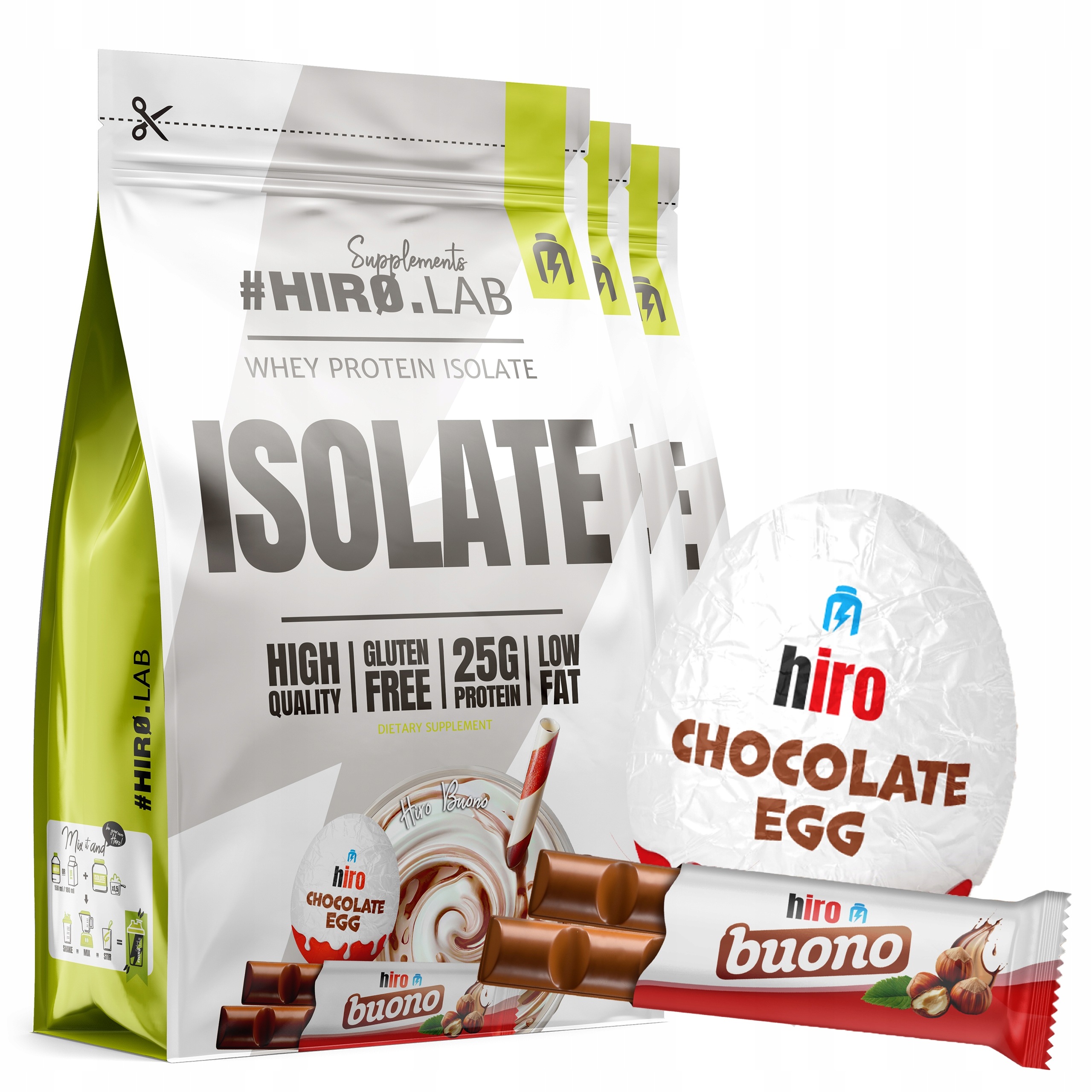 3x Proteinový izolát Wpi Whey Protein 700 g Protein Buono Hiro.lab