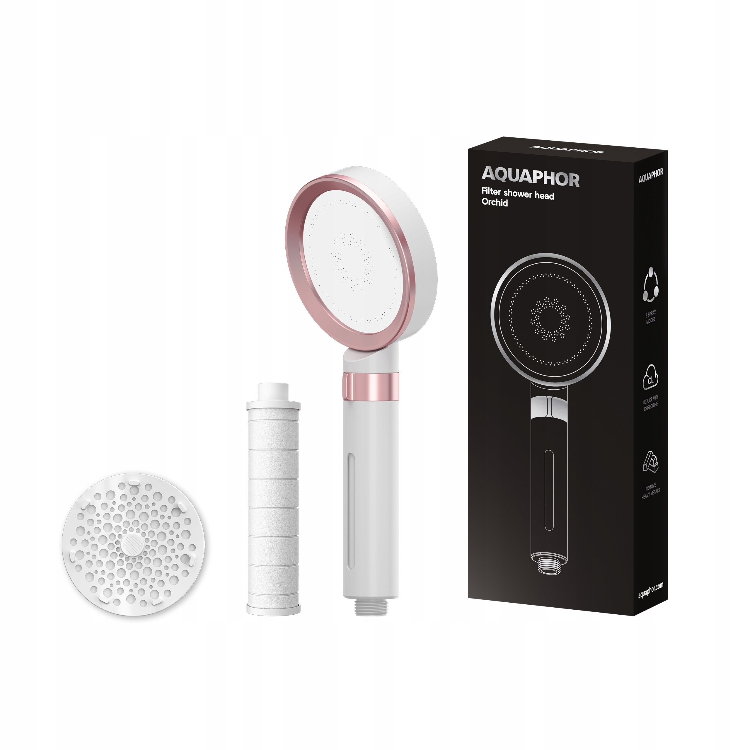 Sprchová Hlavice s filtrem Pp Aquaphor Orchid, růžová