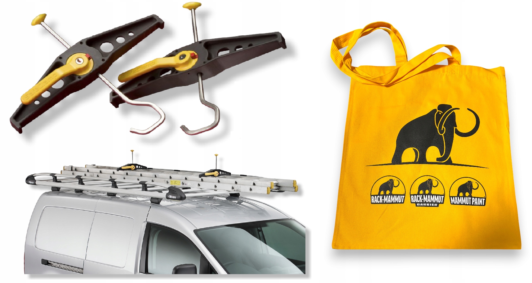 RHINO SafeClamp ZACISK DO DRABIN Z BLOKADĄ 2szt TORBA GRATIS