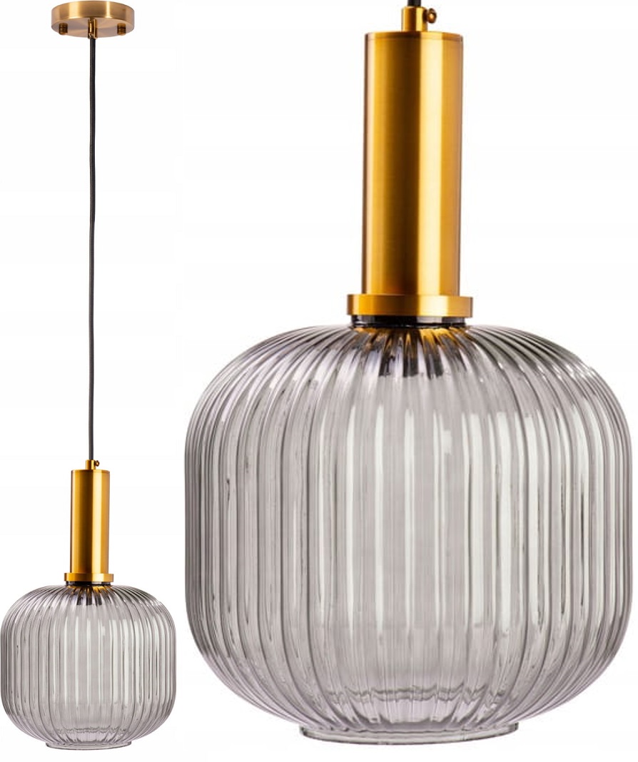 

Lampa wisząca szklana Moderna grafitowa szara