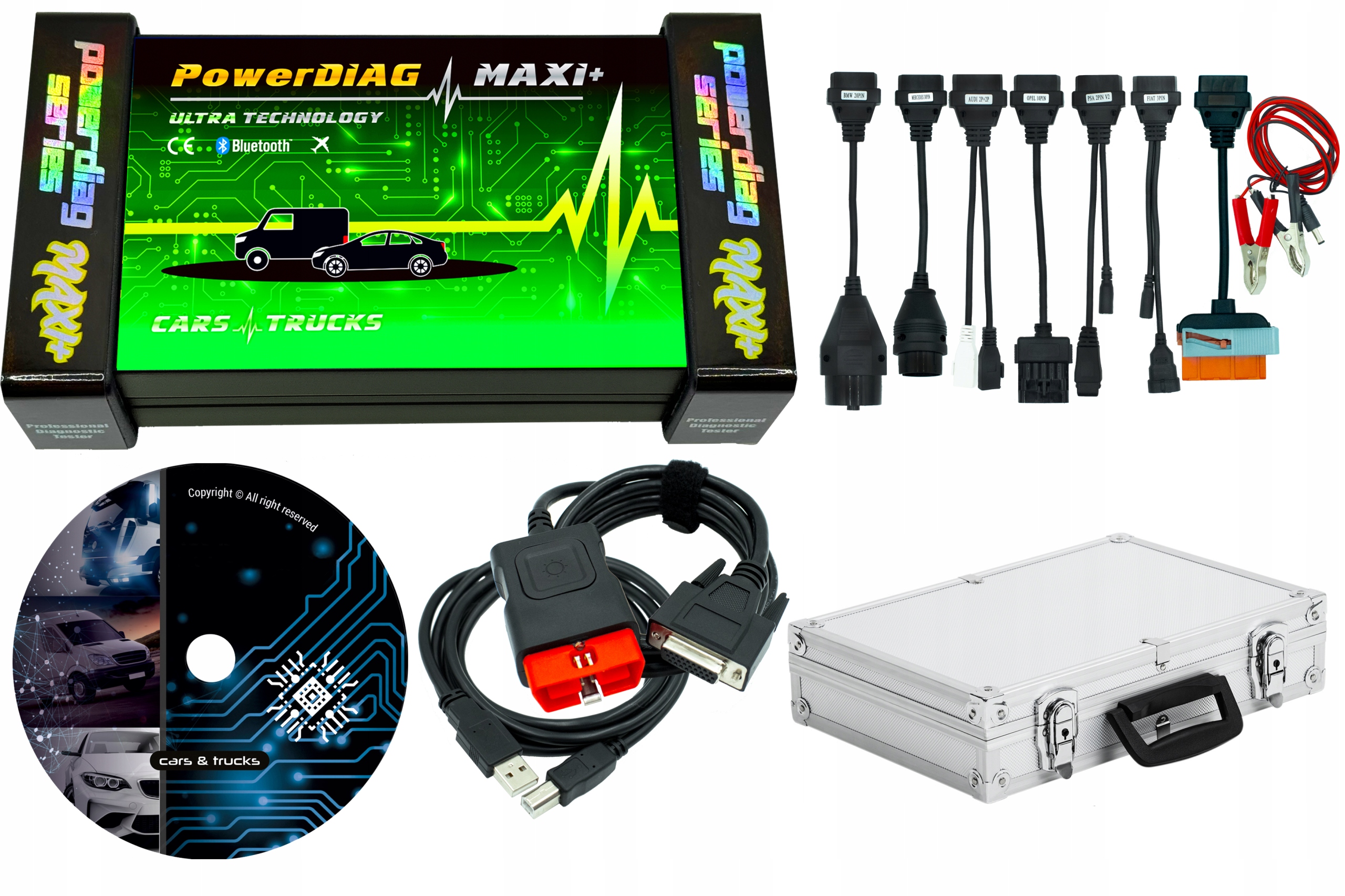 Počítač PowerDIAG Maxi+ Rozhraní Pro 8 Osobních Kabelů Wal