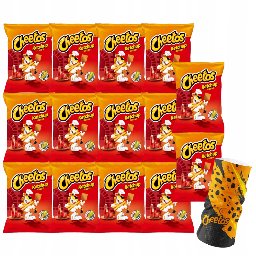 Cheetos o smaku ketchupu Chrupki kukurydziane 14x150g+Komin na szyje