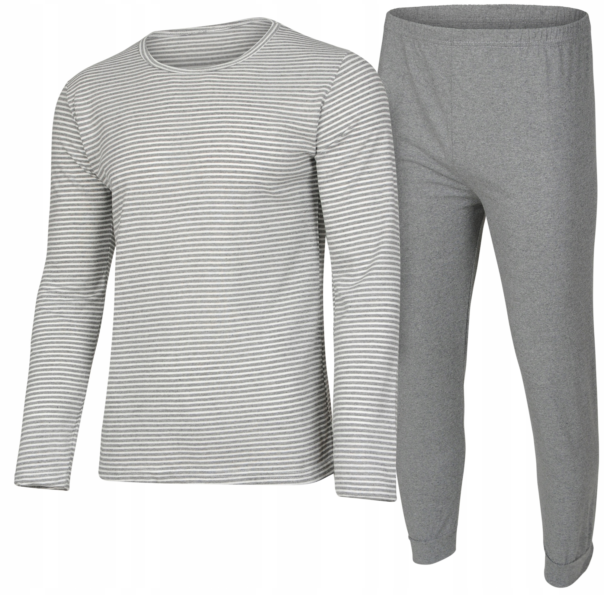 ElegantePrecio piżama męska PASKI JASNY SZARY długi rękaw