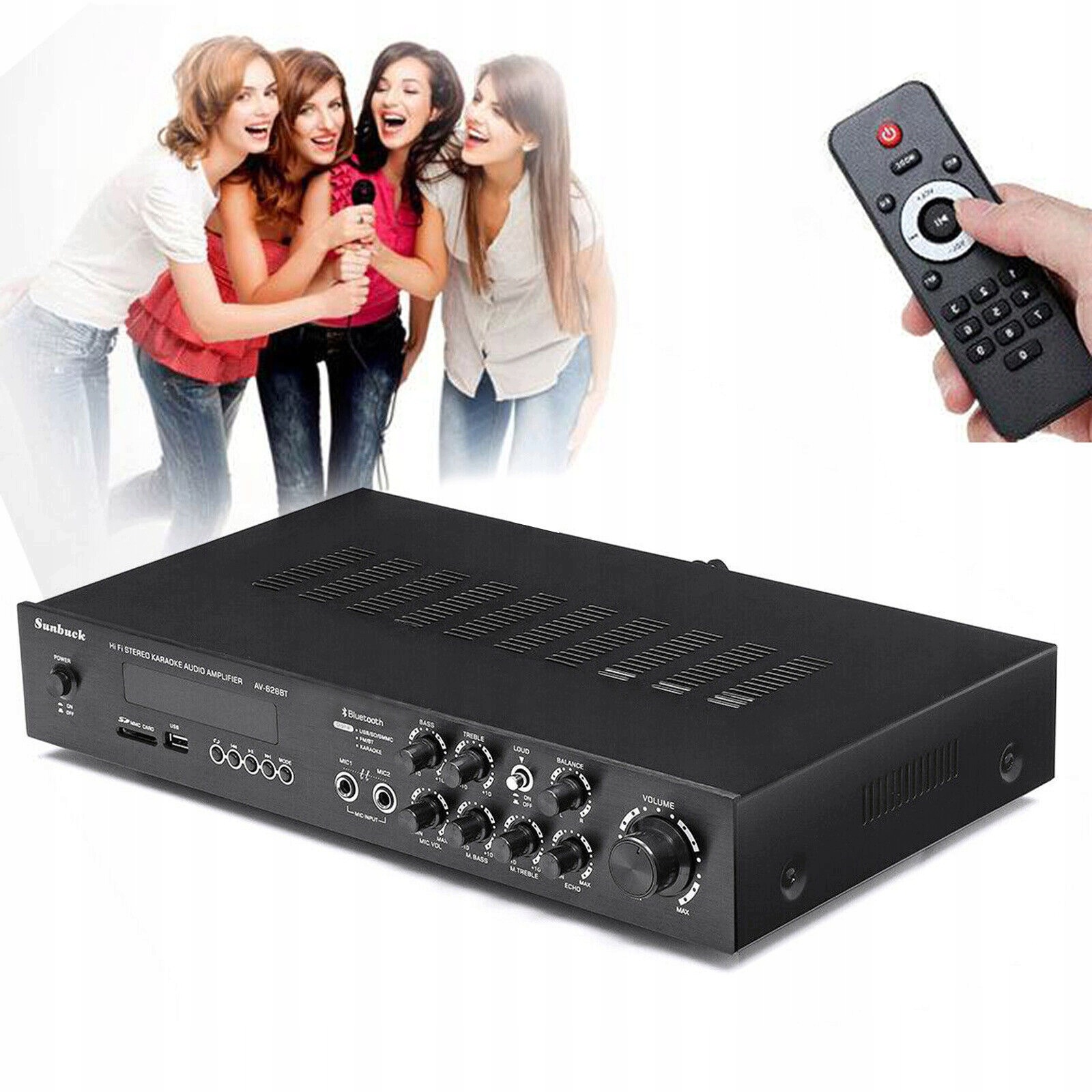 Hifi Stereo Zesilovač 2000W Bluetooth Fm Rádio Mini Zesilovač