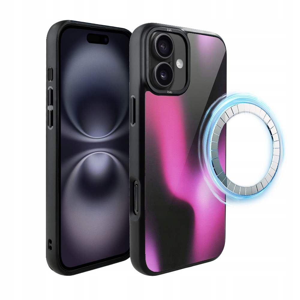 Pouzdro pro iPhone 16 Plus Ibizu DropGuard Matt s MagSafe, Magenta Flow