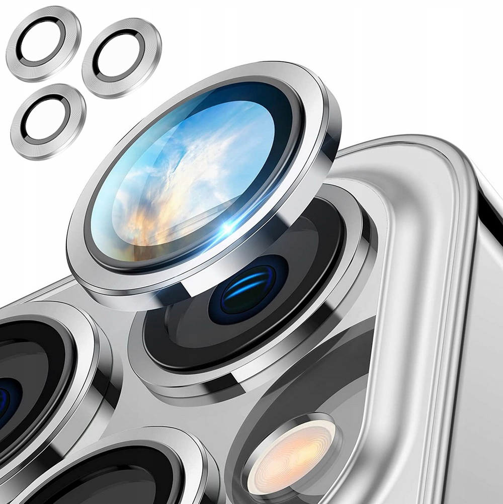 

Ring Szkło na Aparat do iPhone 13 Pro Srebrny