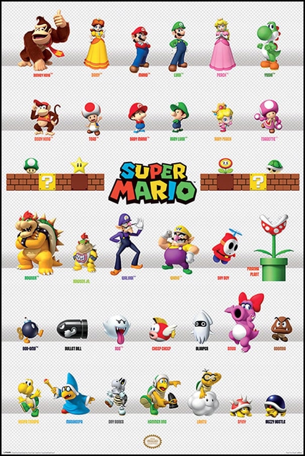 

Mario Bohaterowie plakat 61x91,5 cm