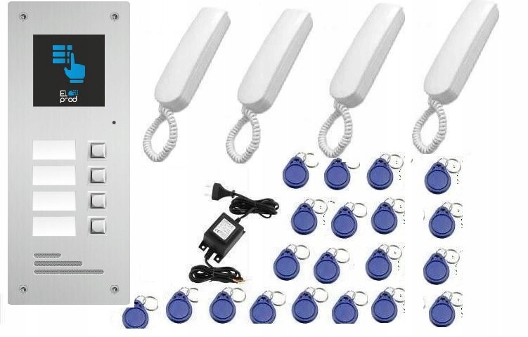 domofon cyfrowy 4 rodzinny elprod Rfid 20 pastylek