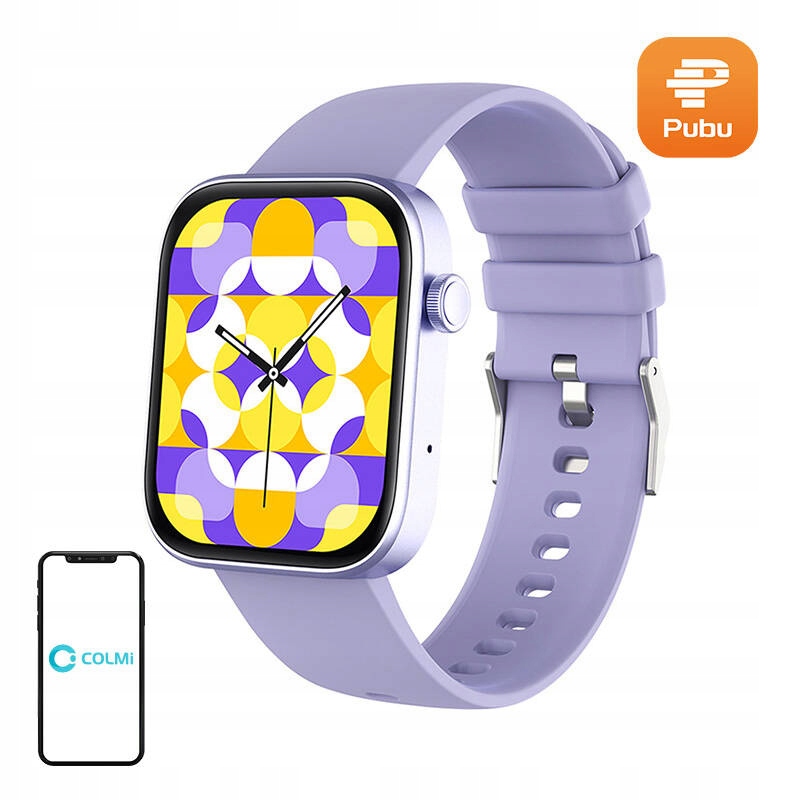 Smartwatch Colmi P71 Nowoczesny Smart Zegarek Fioletowy