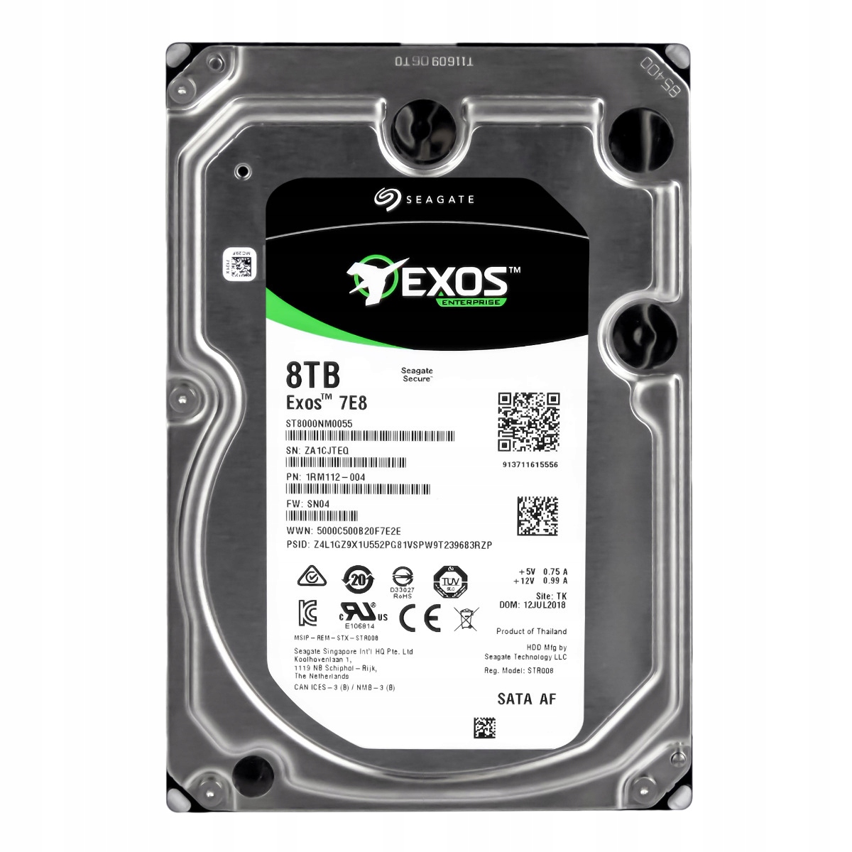 Seagate Exos 7E8 8TB 7.2K 256MB Sata III 3.5'' ST8000NM0055
