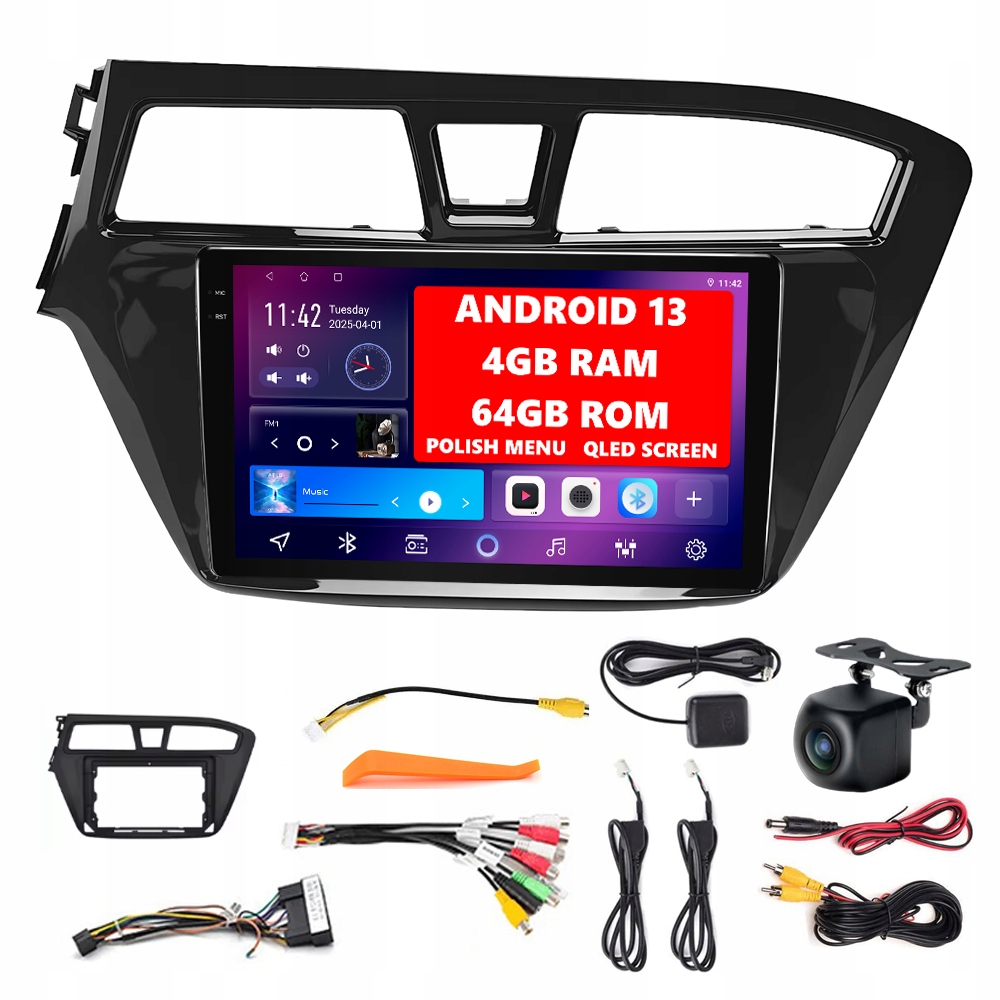 Autorádio S Androidem 13 Pro Hyundai I20 II 2015-2017, Automatické Přehrávání S Androidem, Bt 4GB/64GB