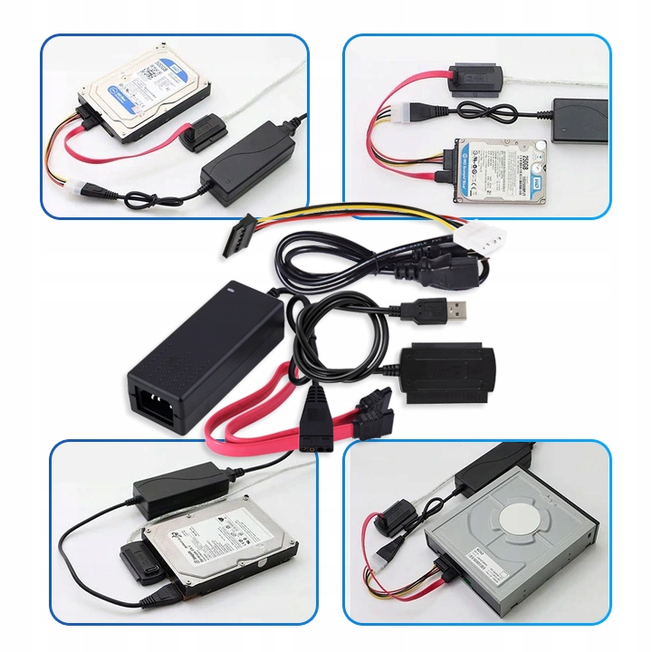 UNIWERSALNY ADAPTER USB DYSKÓW IDE 3,5'' 2,5'' SATA ATA ZASILACZ 2,5A Marka Interlook