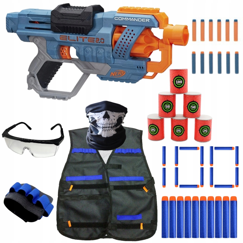

Nerf Commander Strzałki Kamizelka Okulary Beczki