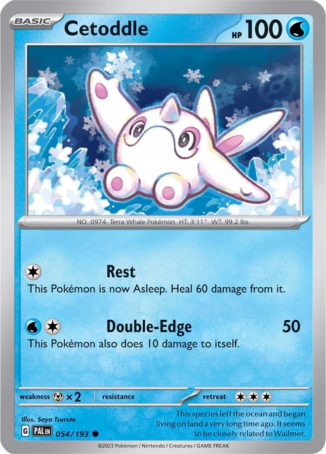 Pokemon Cetoddle Reverse Holo Foil SV02 Pal 054