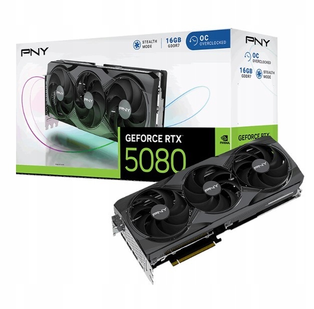 Pny Karta graficzna GeForce RTX5080 Oc 3F 16GB 256-bit 960GB/s
