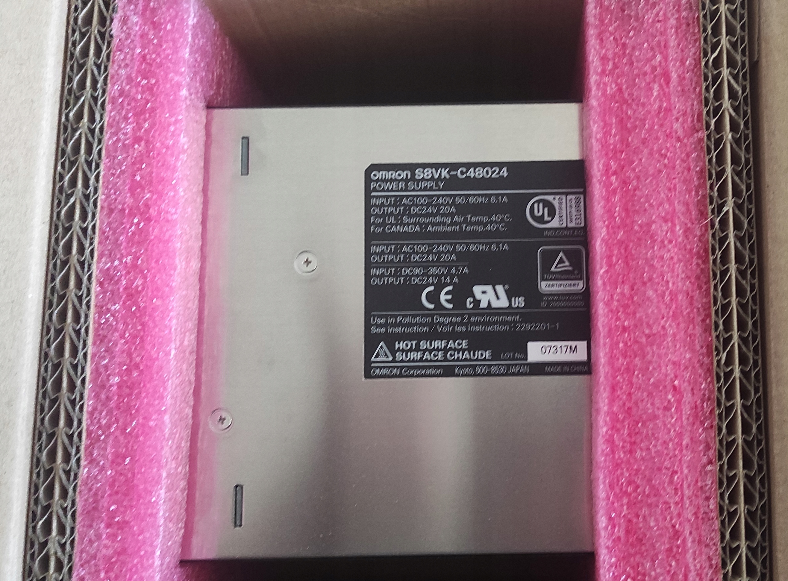 Zasilacz Omron S8VK-C48024 480W, 24VDC, 20A EAN (GTIN) 4548583357938