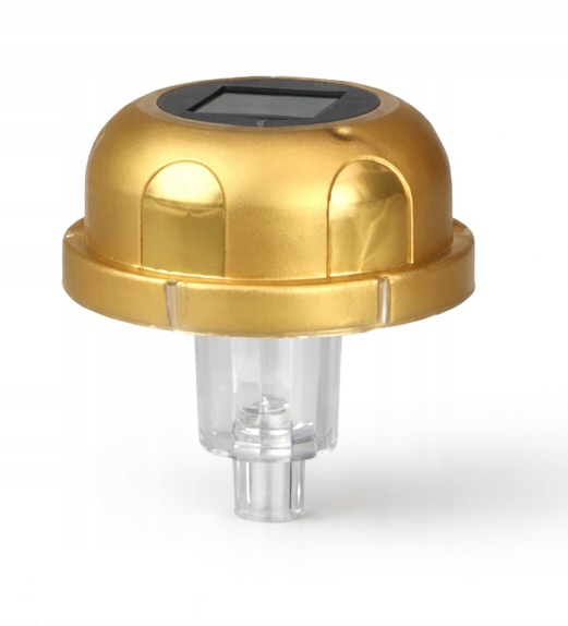 Kaptur solarny na znicz śr. 78mm na cmentarz. ZŁOTY