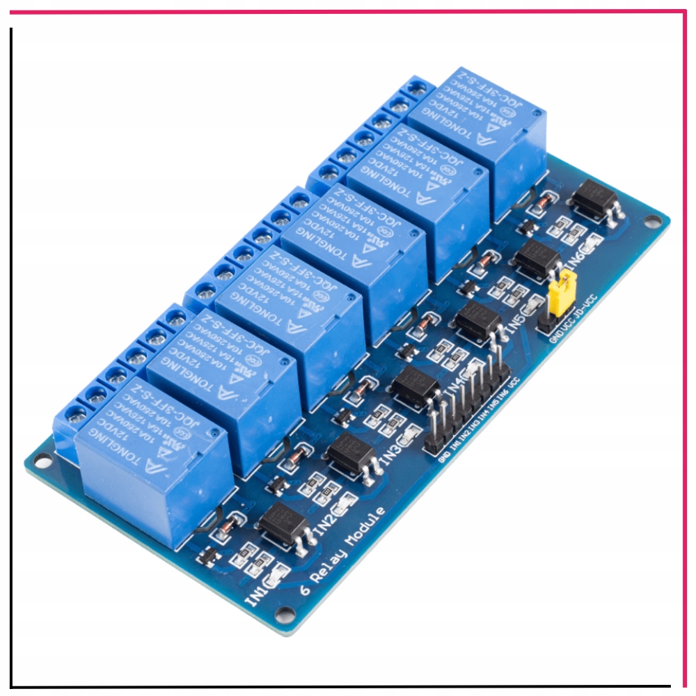 Przekaźnik 12V 230V 6 Kanałów Moduł Przekaźników 10A Zgodny z Arduino STM32 Producent MSALAMON
