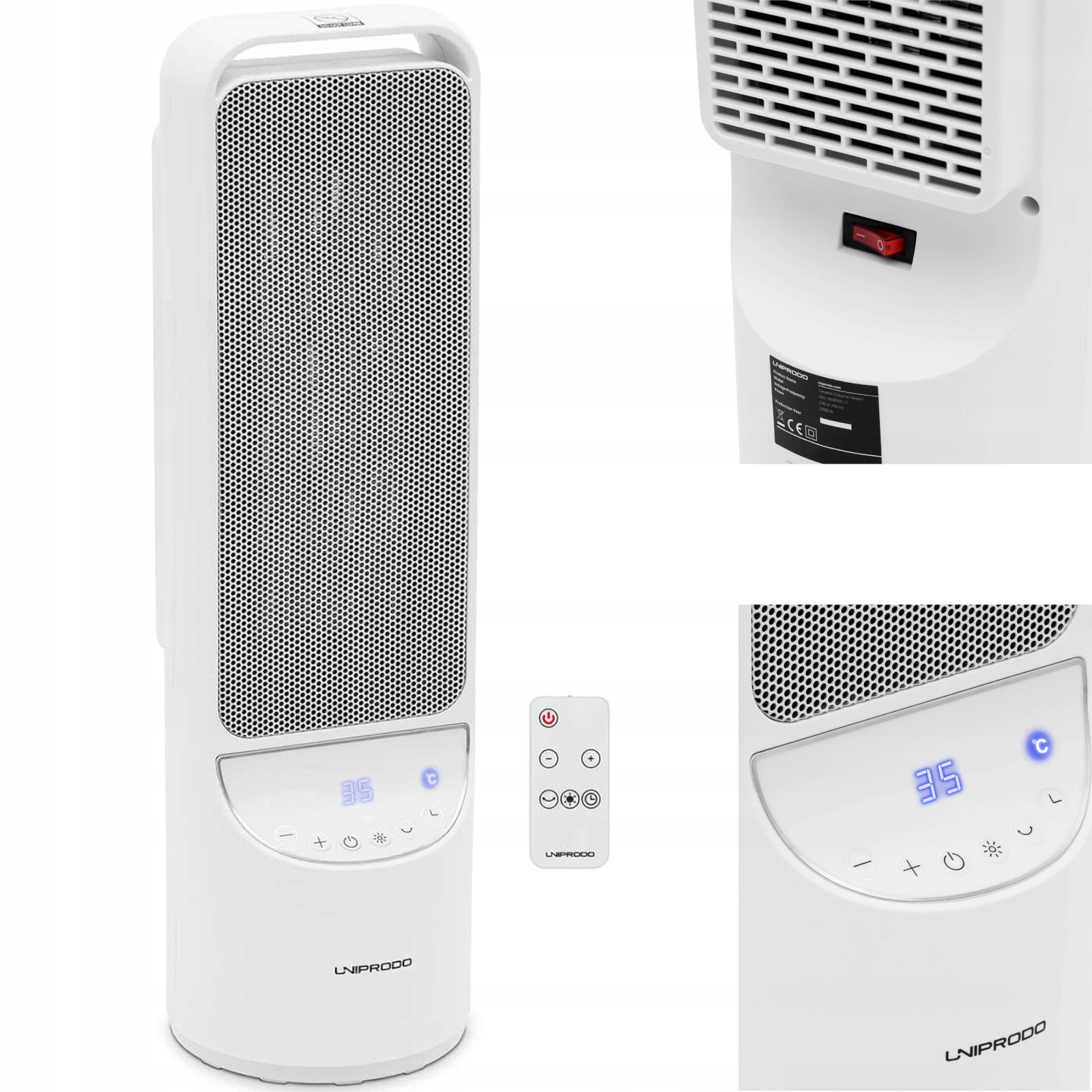 Elektrický sloupový ohřívač s dálkovým ovládáním 1200/2000 W