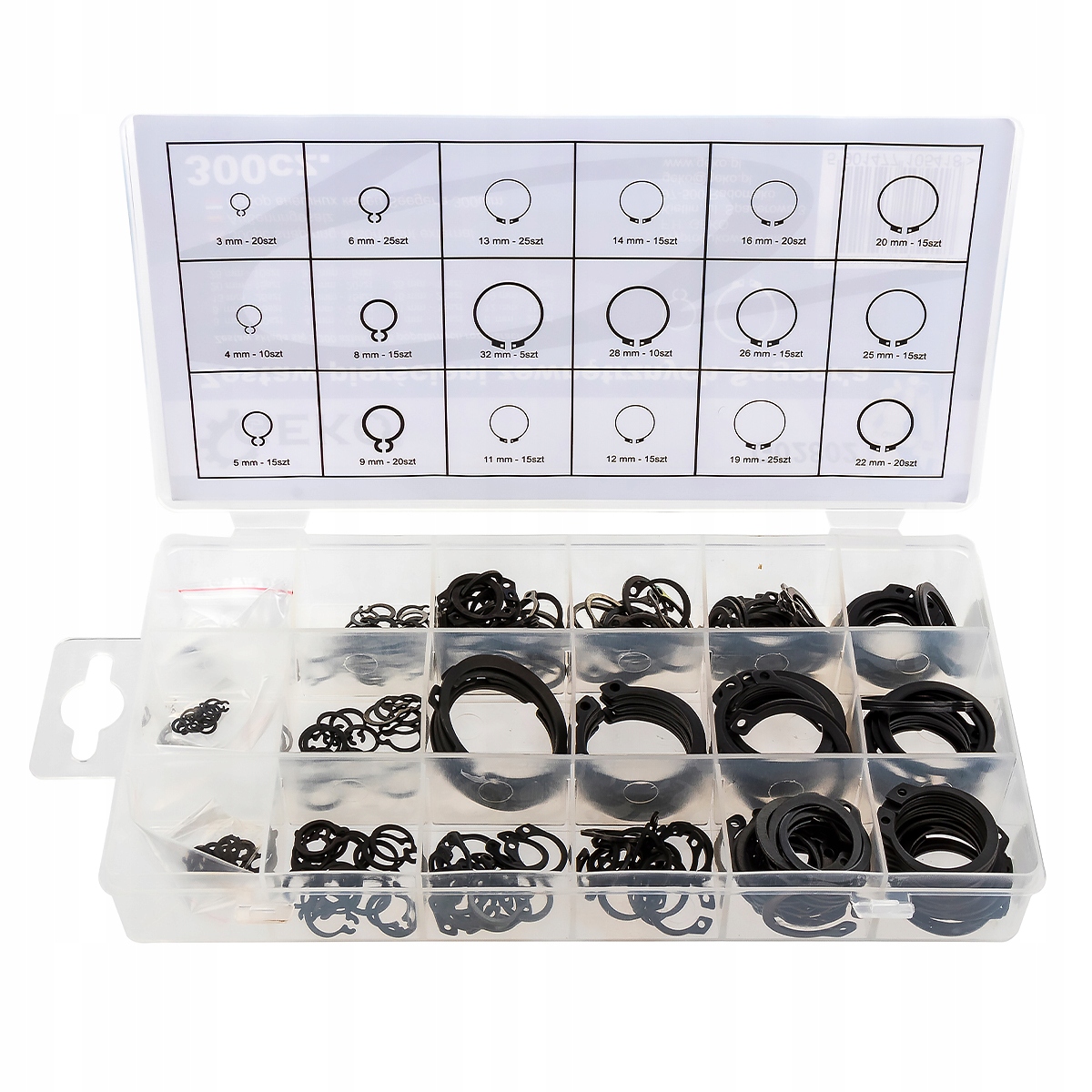 

Zestaw Pierścieni Zewnętrznych Seegera 300 Części