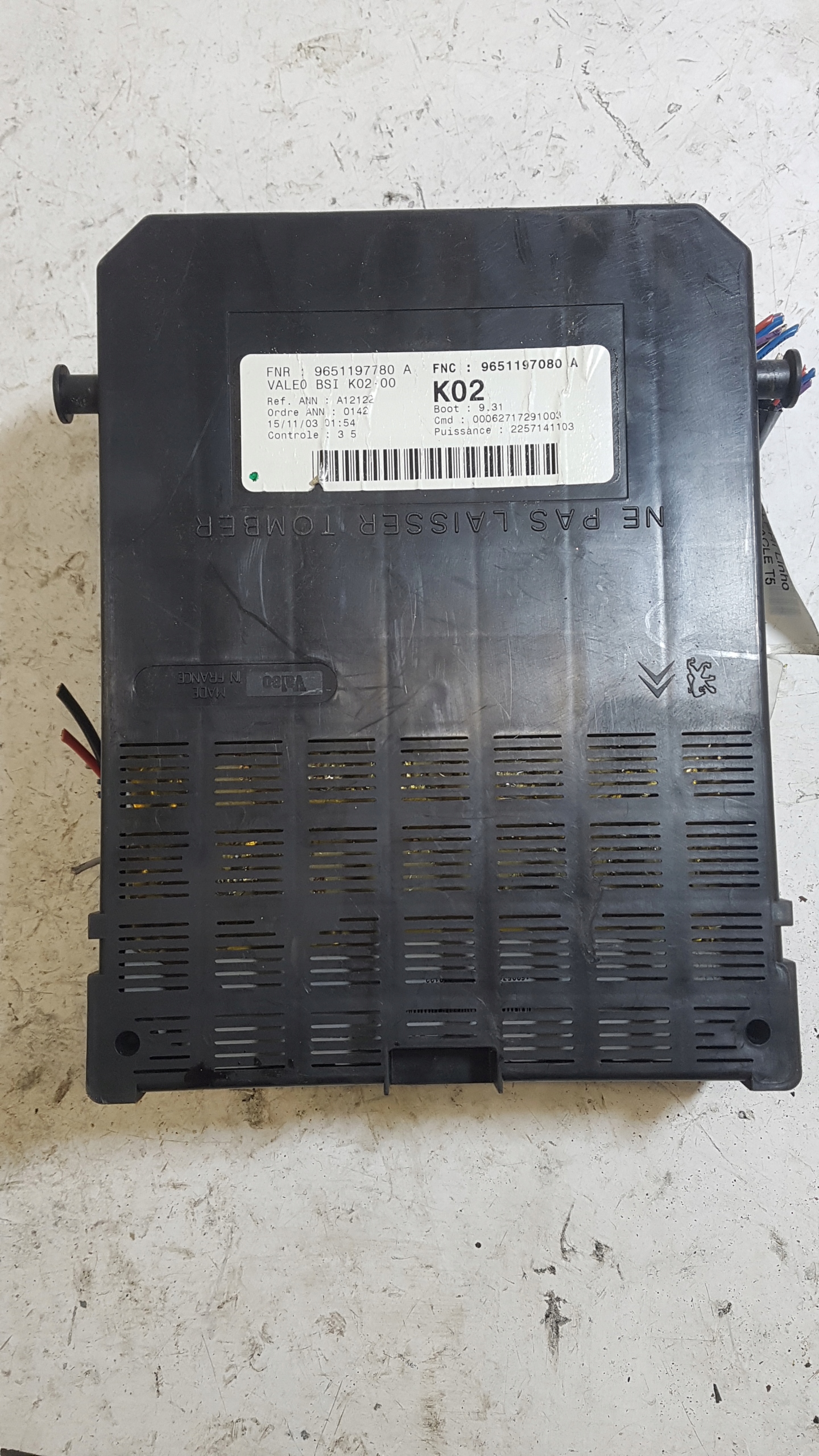 Scatola modulo BSI PEUGEOT 307 VALEO 9651197080A