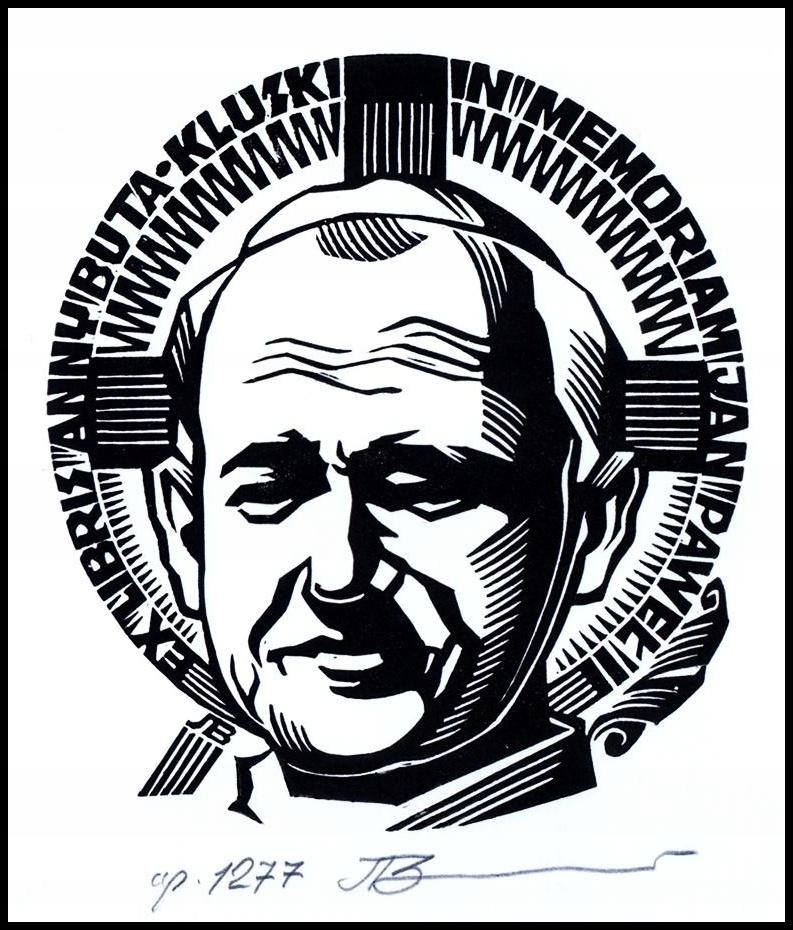 Leonenko Vasyl 2013 Exlibris X3 Jan Paweł II Papież 1277