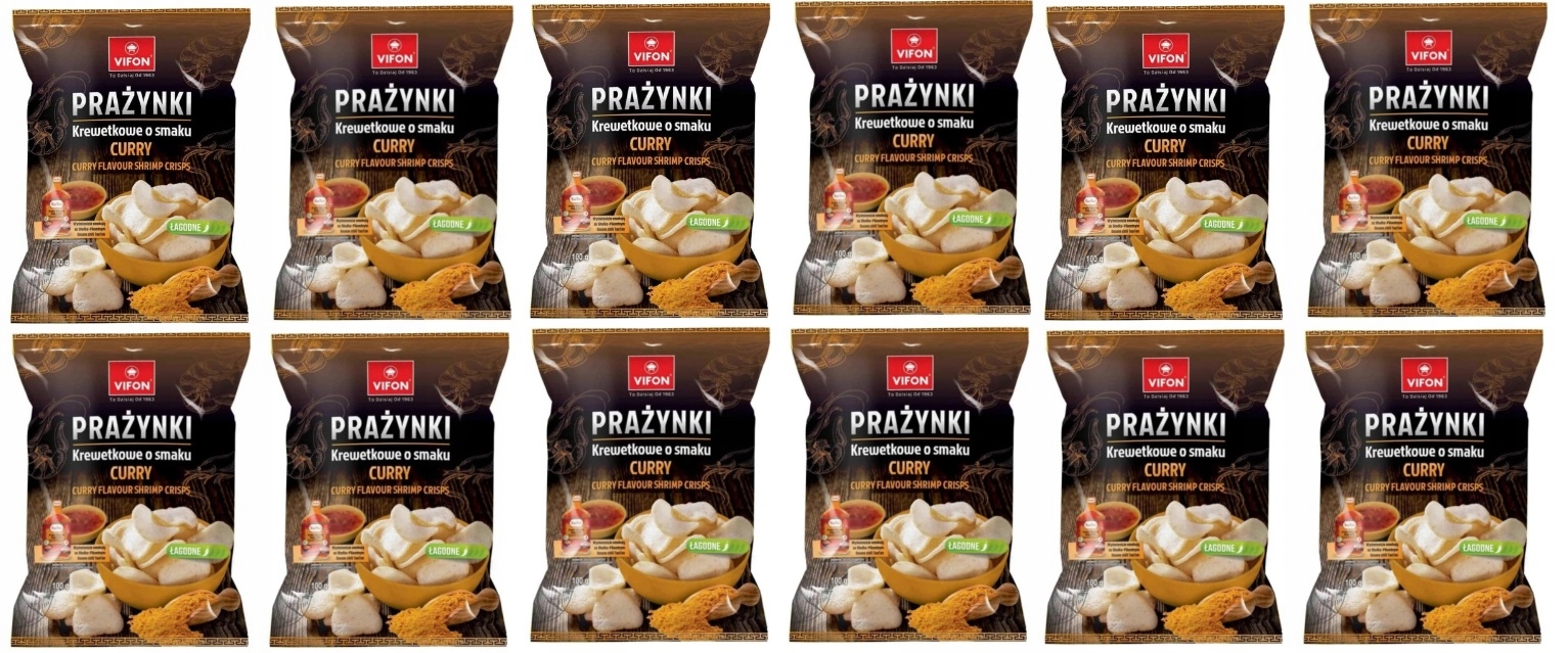 12x 100g Vifon prażynki krewetkowe curry Karton