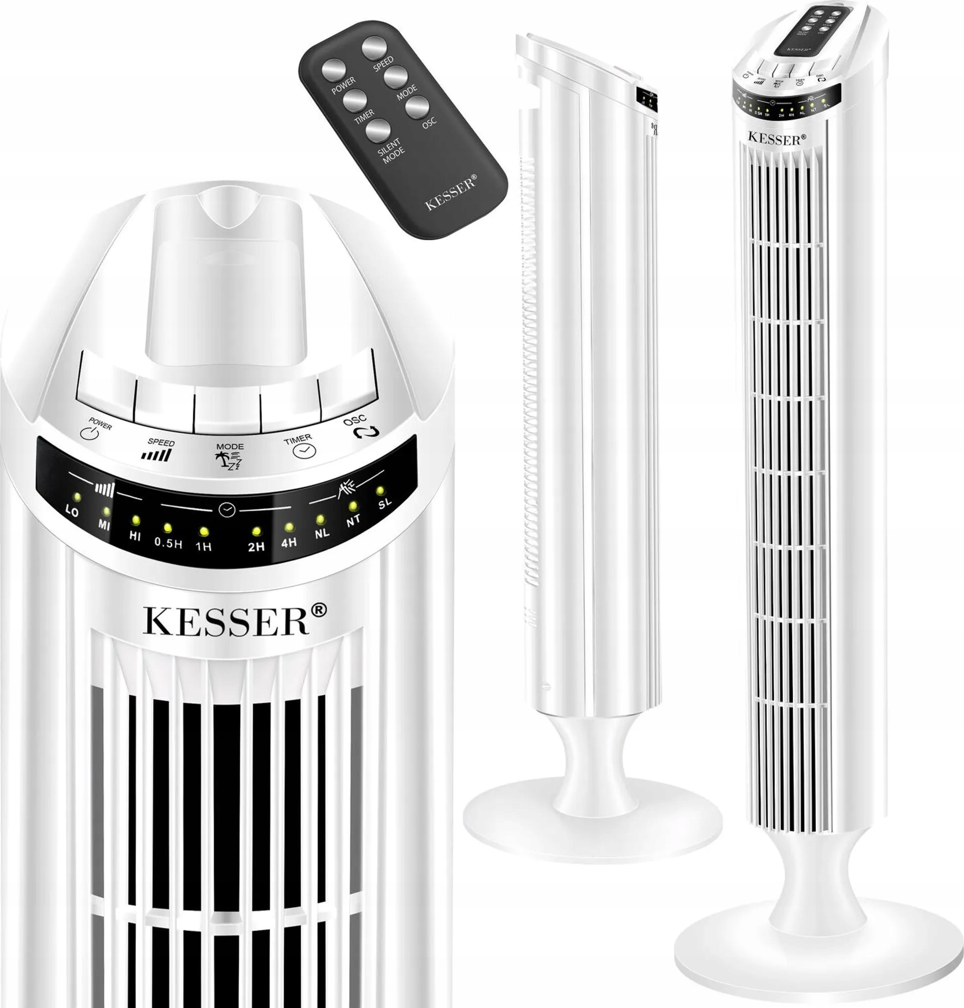 Stĺpový Vežový Ventilátor, Otočná Klimatizačná Jednotka, Biely Kesser
