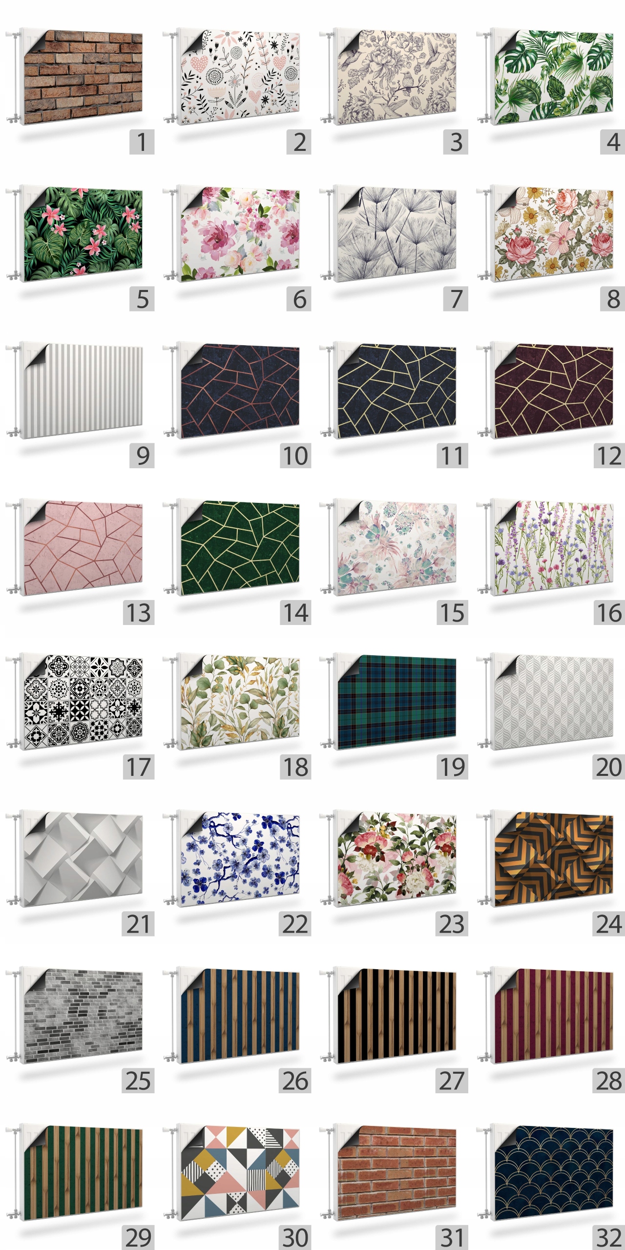 OSŁONA NA KALORYFER MATA MAGNETYCZNA BIAŁE LAMELE DESKI EFEKT 3D 110x60 Stan opakowania oryginalne