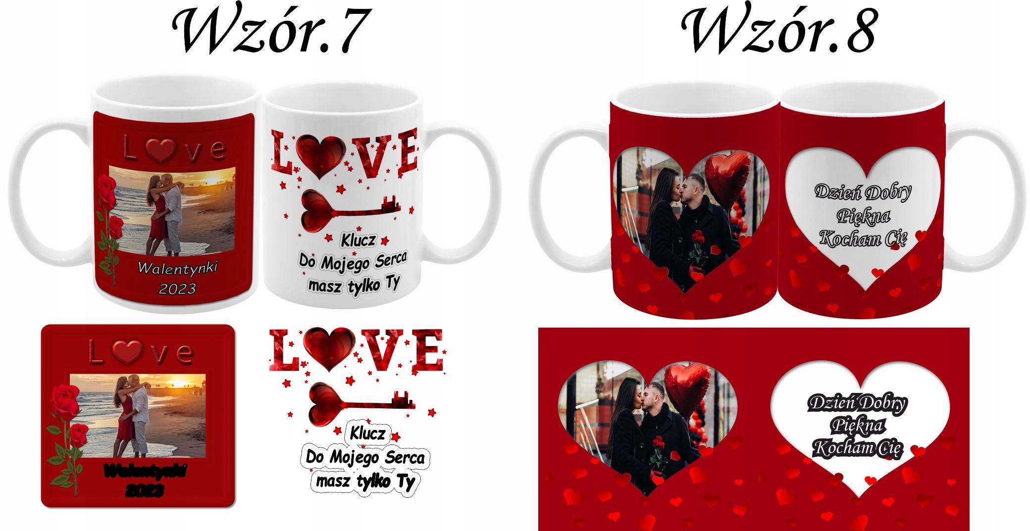 PREZENT NA WALENTYNKI FOTOKUBEK DLA NIEJ DLA NIEGO Materiał ceramika