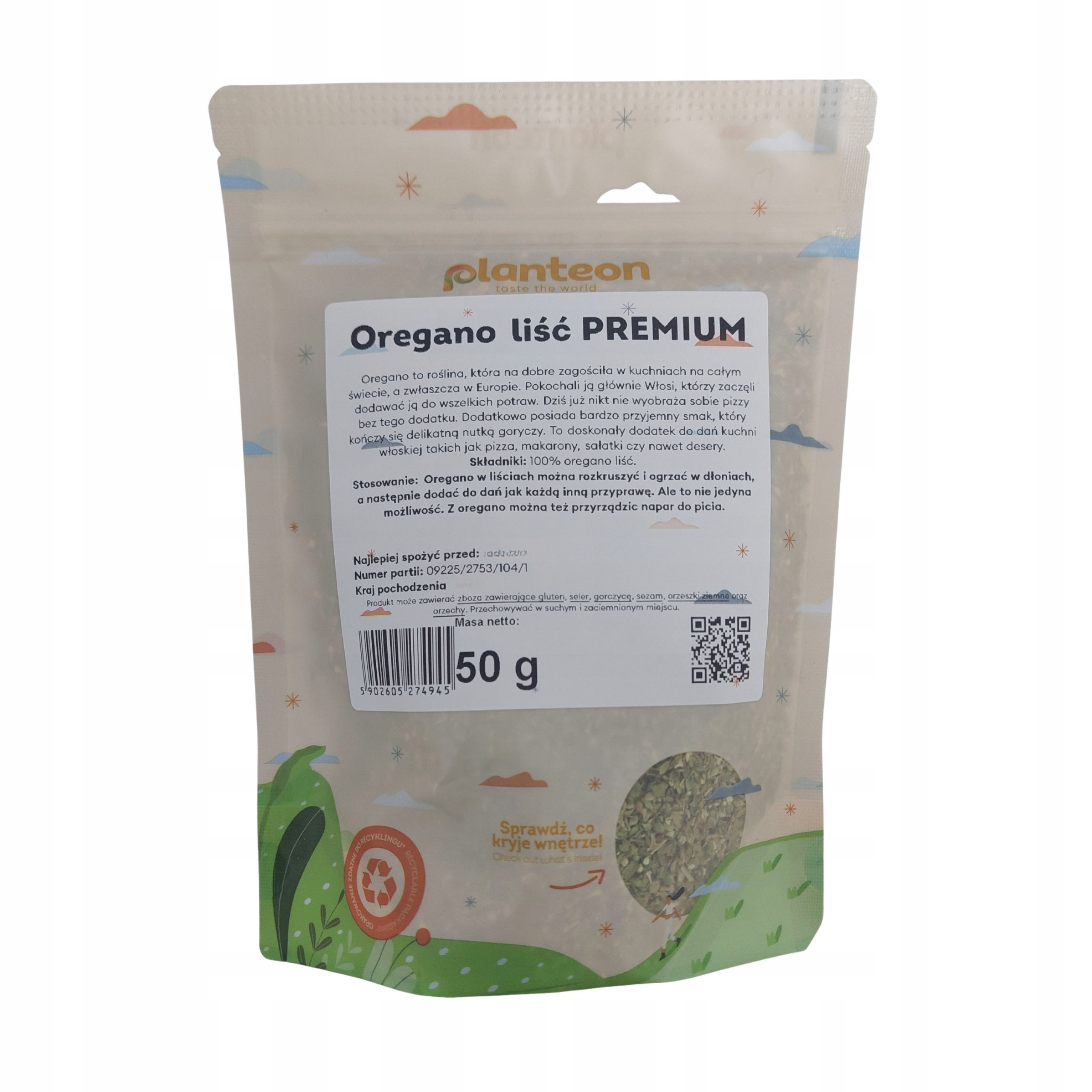 Oregano liść PREMIUM 50g PLANTEON