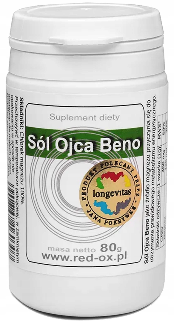 

Sól Ojca Beno (chlorek magnezu) dr Pokrywka 80g