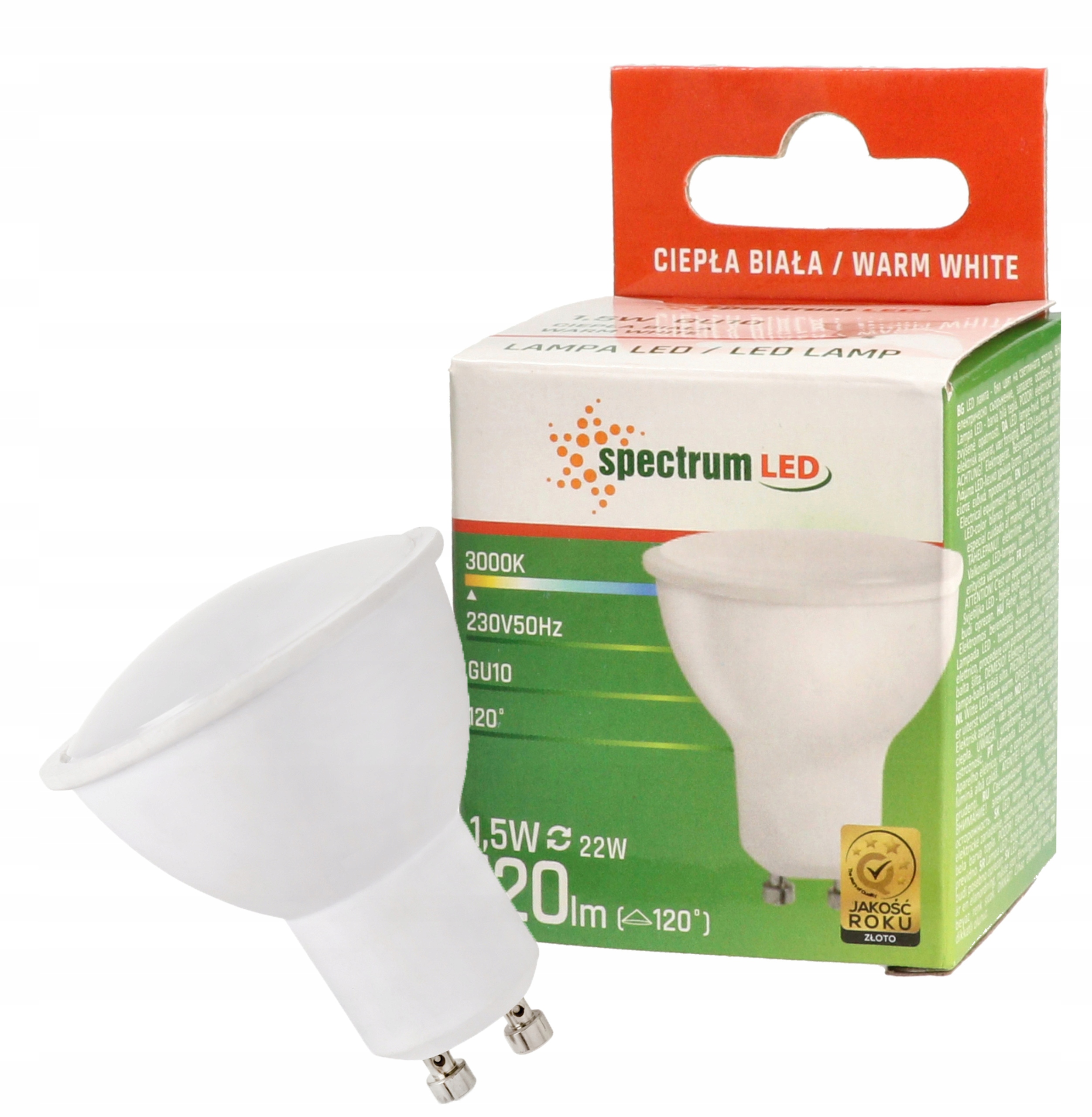 

Żarówka Led GU10 1,5W ciepła WOJ13268 Spectrum