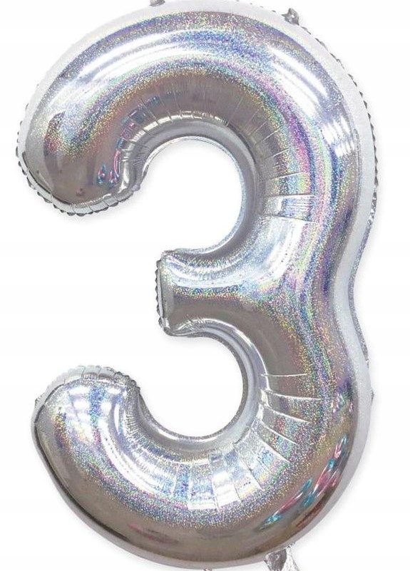 

Balon foliowy Holograficzny Duży 100cm Cyfra 3