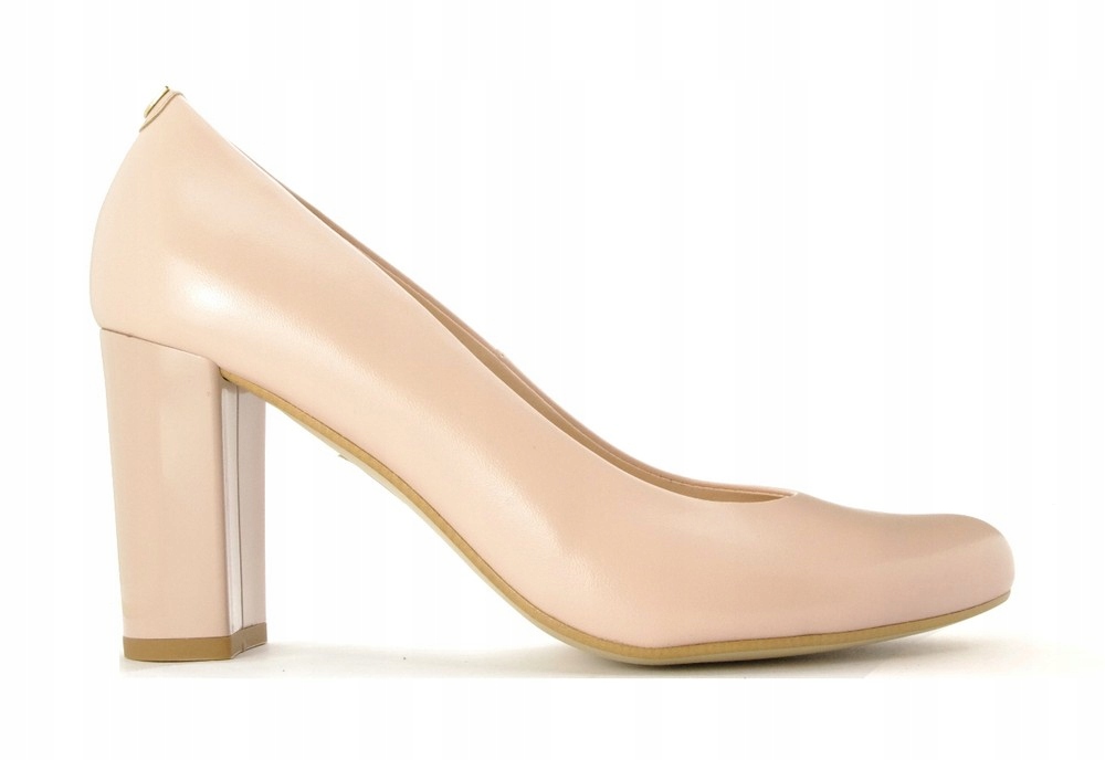 Kožené lodičky na podpatku, klasické růžové dámské boty Sala 37