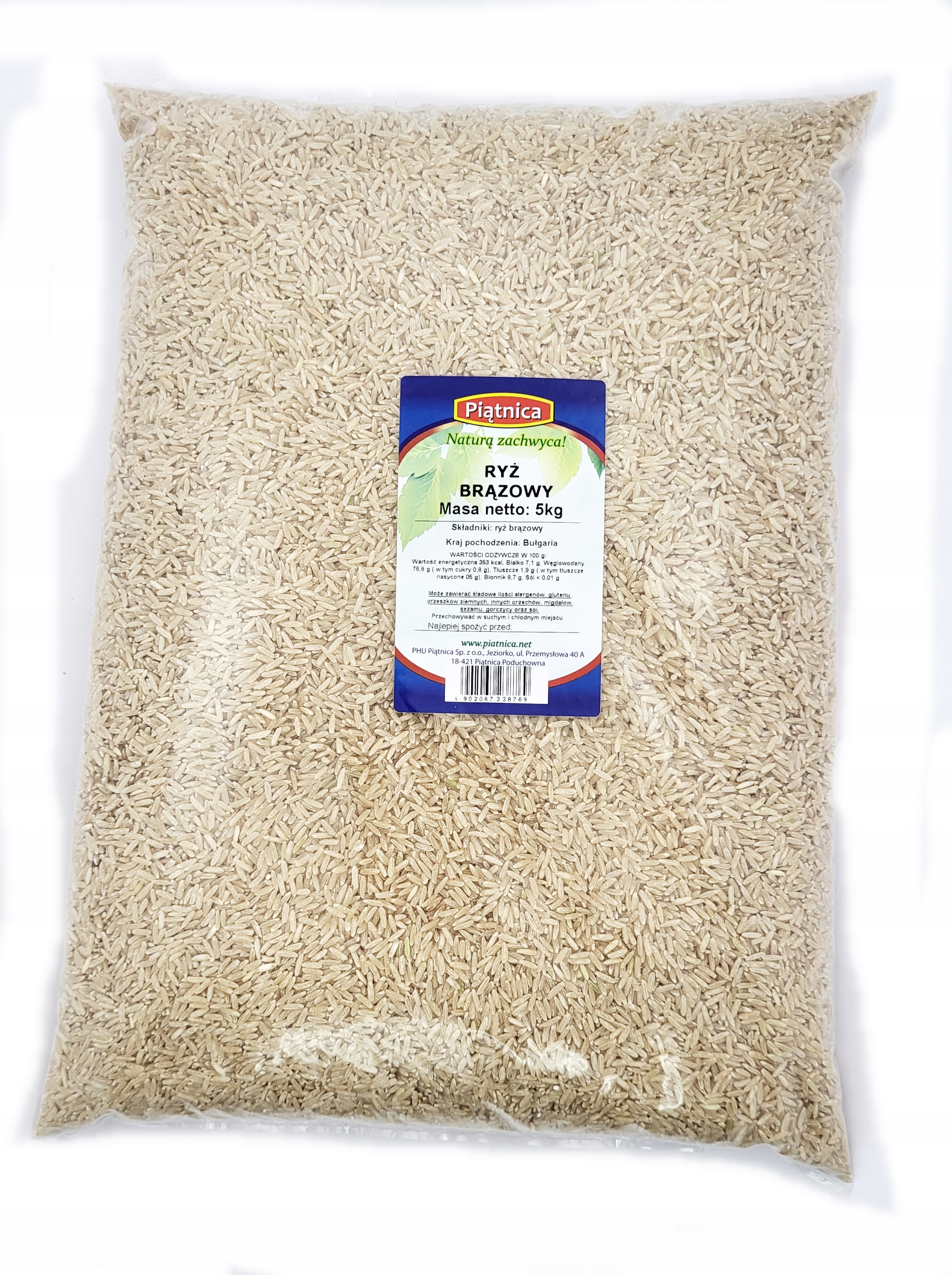 

Ryż Brązowy Naturalny 5kg Piątnica