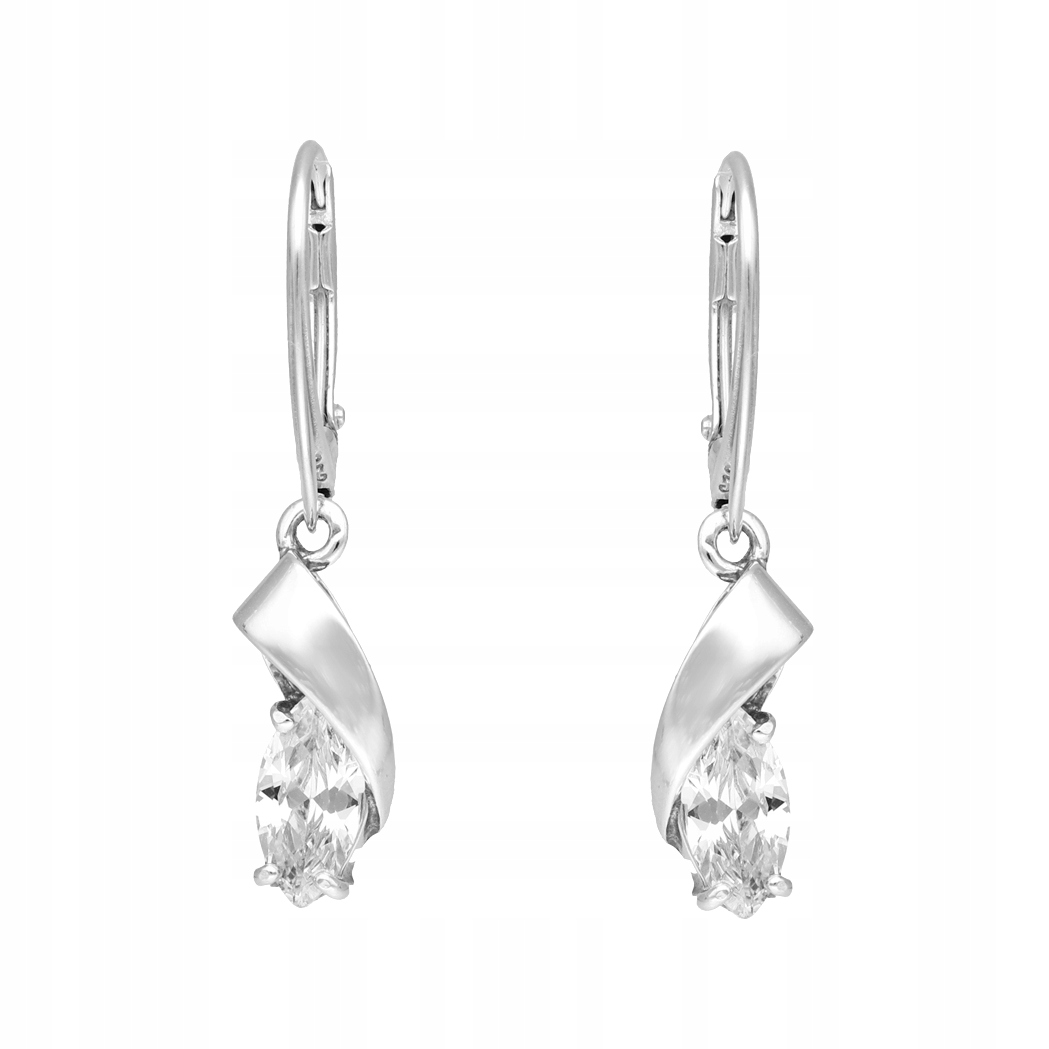 stříbro Náušnice s bílým zirkonem